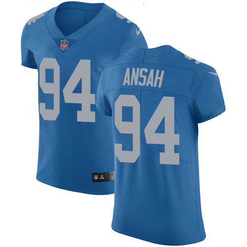 Nike Lions #94 Ziggy Ansah Blue Throwback Men's Stitched NFL Vapor Untouchable Elite Jersey